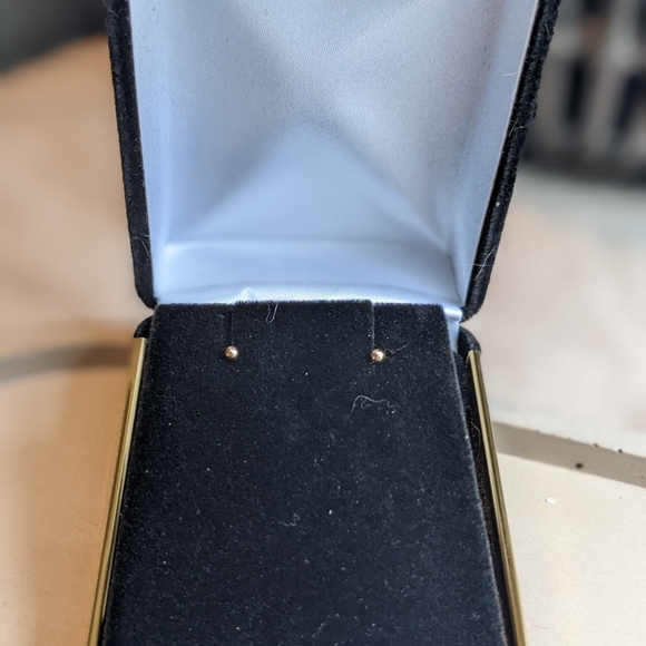 10K Solid Gold Tiny Ball Stud Earrings - "Ambitious Child" by Brightly&Lilian - Picture 4 of 6